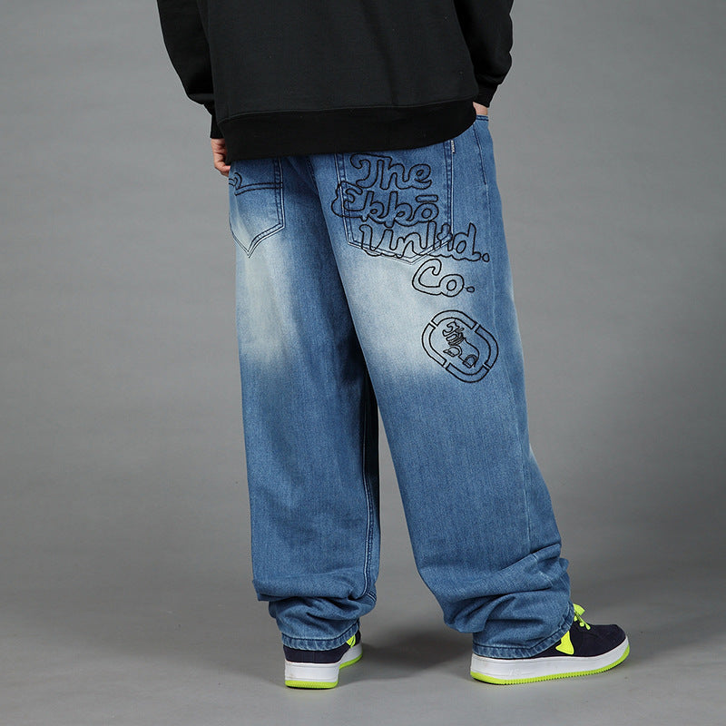 Men's Hip Hop Printed Loose Pants – Autumn Streetwear, Wide Leg