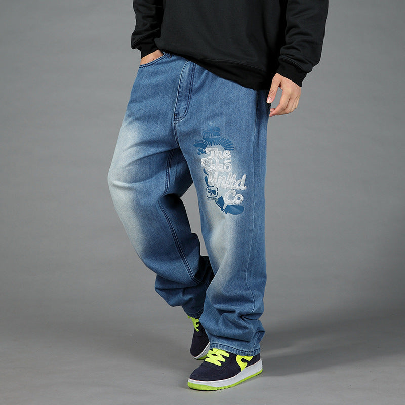 Men's Hip Hop Printed Loose Pants – Autumn Streetwear, Wide Leg