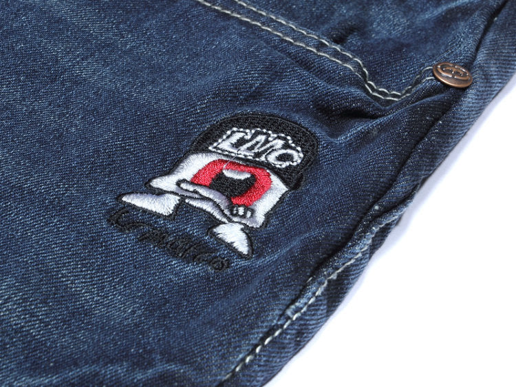 Men’s Plus Size Loose Straight Jeans – Mid-Rise Cotton Blend Denim