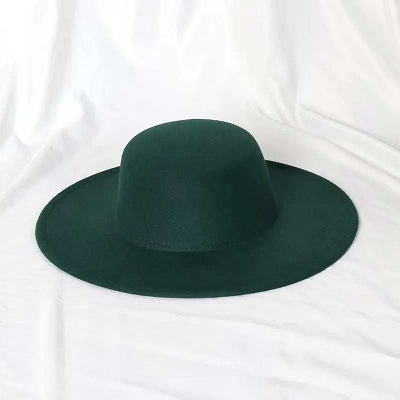 Flat top French fedora classic men's and women's jazz hat Panama hat church hat chapeau femme hats for woman LADYLYS