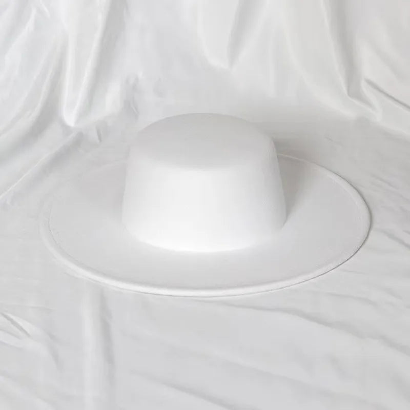 Flat top French fedora classic men's and women's jazz hat Panama hat church hat chapeau femme hats for woman LADYLYS
