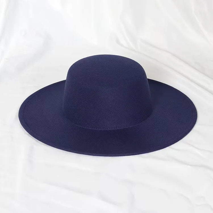 Flat top French fedora classic men's and women's jazz hat Panama hat church hat chapeau femme hats for woman LADYLYS
