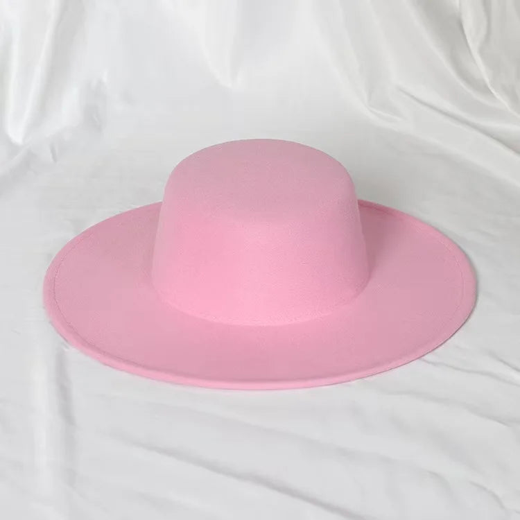 Flat top French fedora classic men's and women's jazz hat Panama hat church hat chapeau femme hats for woman LADYLYS