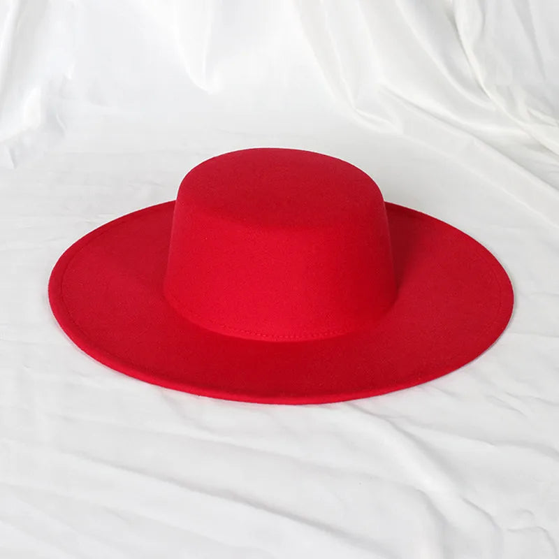 Flat top French fedora classic men's and women's jazz hat Panama hat church hat chapeau femme hats for woman LADYLYS