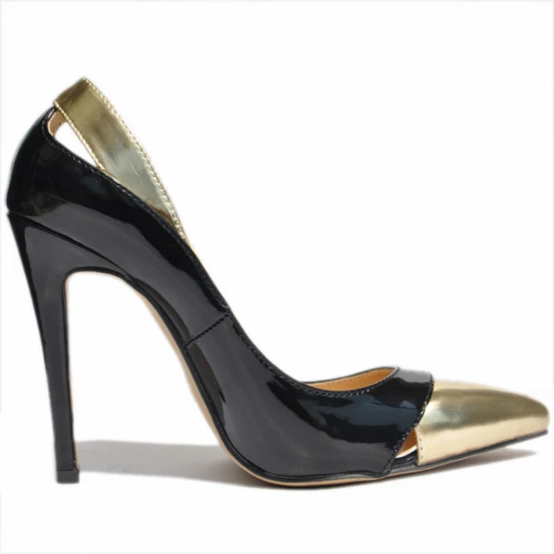Women's Stiletto Pumps – 11cm Patent Leather, Mix Color, Pointed Toe