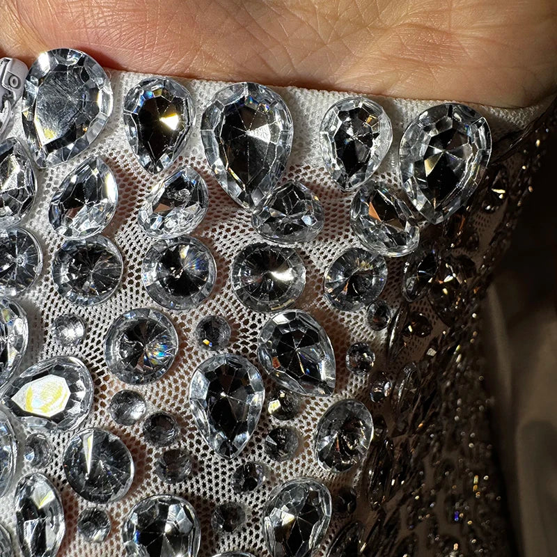 NOVANCE Crystal Embellished Halter Evening Dress