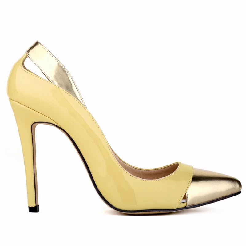 Women's Stiletto Pumps – 11cm Patent Leather, Mix Color, Pointed Toe