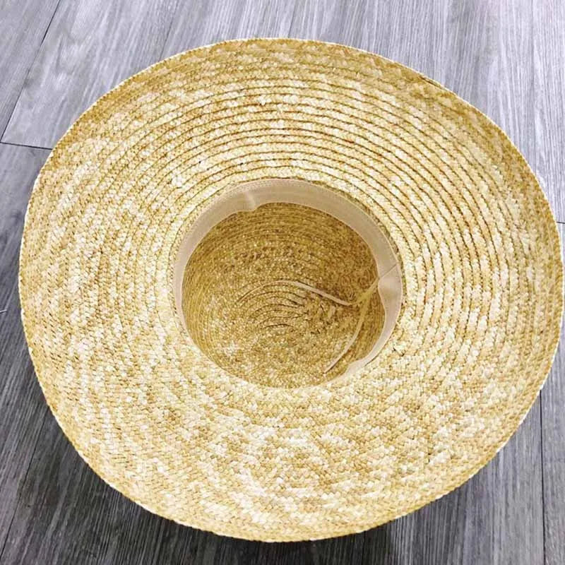 Wide Brim Women Sun Hat Wheat Straw Summer Beach Hat Elegant Cap UV Protection Black long Ribbon Bow Derby Travel Hats LADYLYS