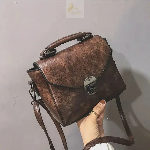 Vintage PU Leather Small Top-handle Ladies Luxury Messenger Bags LADYLYS
