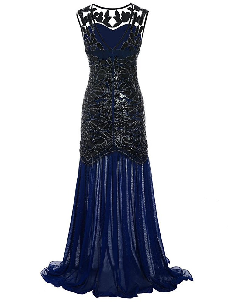 Sequin & Beaded Mermaid Evening Gown – Lace Long Formal Party Dress