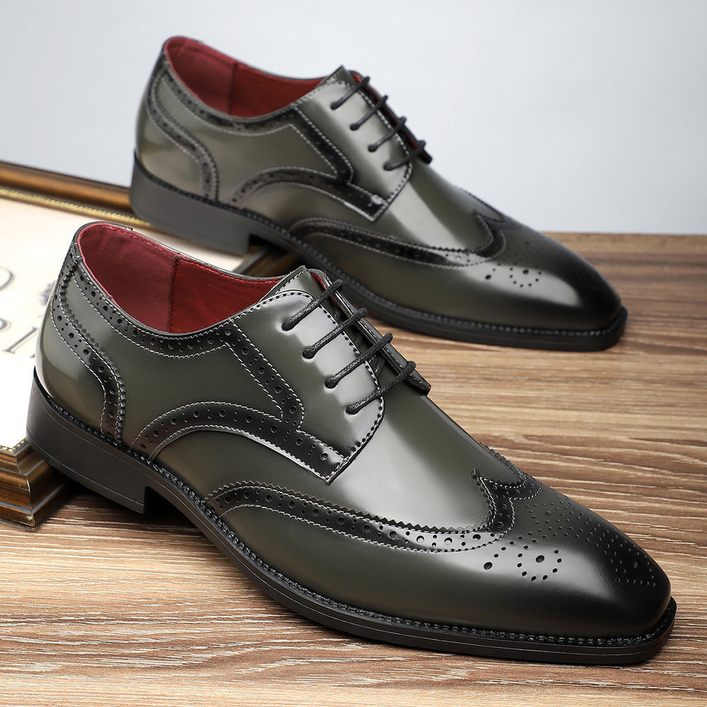 Men's Leather Derby Shoes – Business Formal, Lace-Up, Casual Dress
