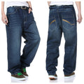 Men’s Plus Size Loose Straight Jeans – Mid-Rise Cotton Blend Denim