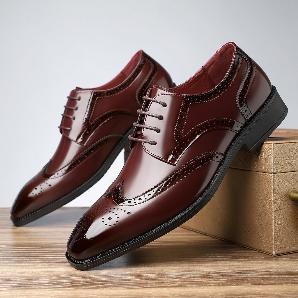 Men's Leather Derby Shoes – Business Formal, Lace-Up, Casual Dress