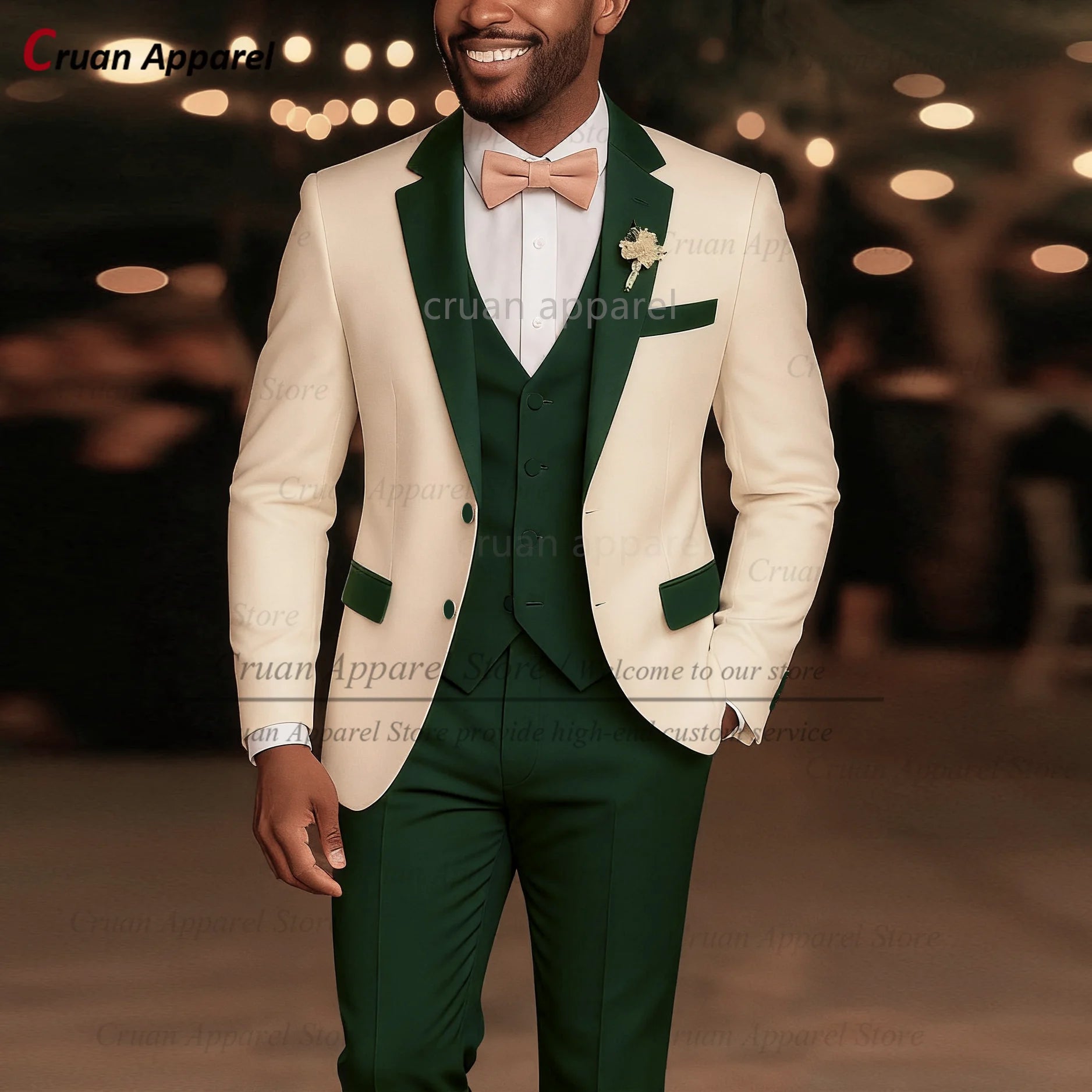 High Quality Suit Sets For Men Wedding Banquet Custom Groomsman Elegant Outfits 3 Pieces LADYLYS