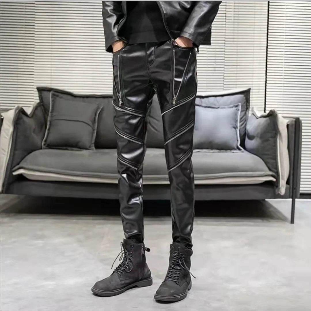 Men's Faux Leather Pencil Pants