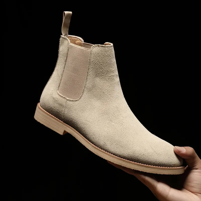 Men's Suede Chelsea Boots with Pointed Toe
