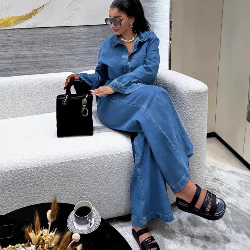 Denim Pant Set Women Two Piece Sets Y2k Streetwear LADYLYS