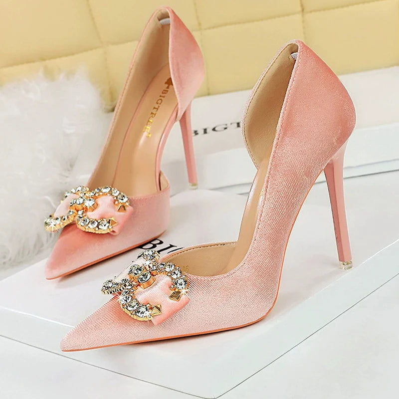 Luxury high heels Women 7 cm 10.5 cm stilettos Metal Rhinestone LADYLYS