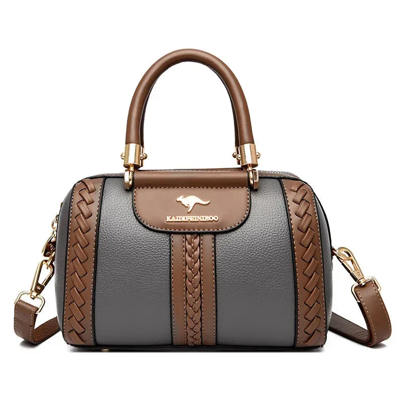 Compact PU Patchwork Crossbody Satchel Bag
