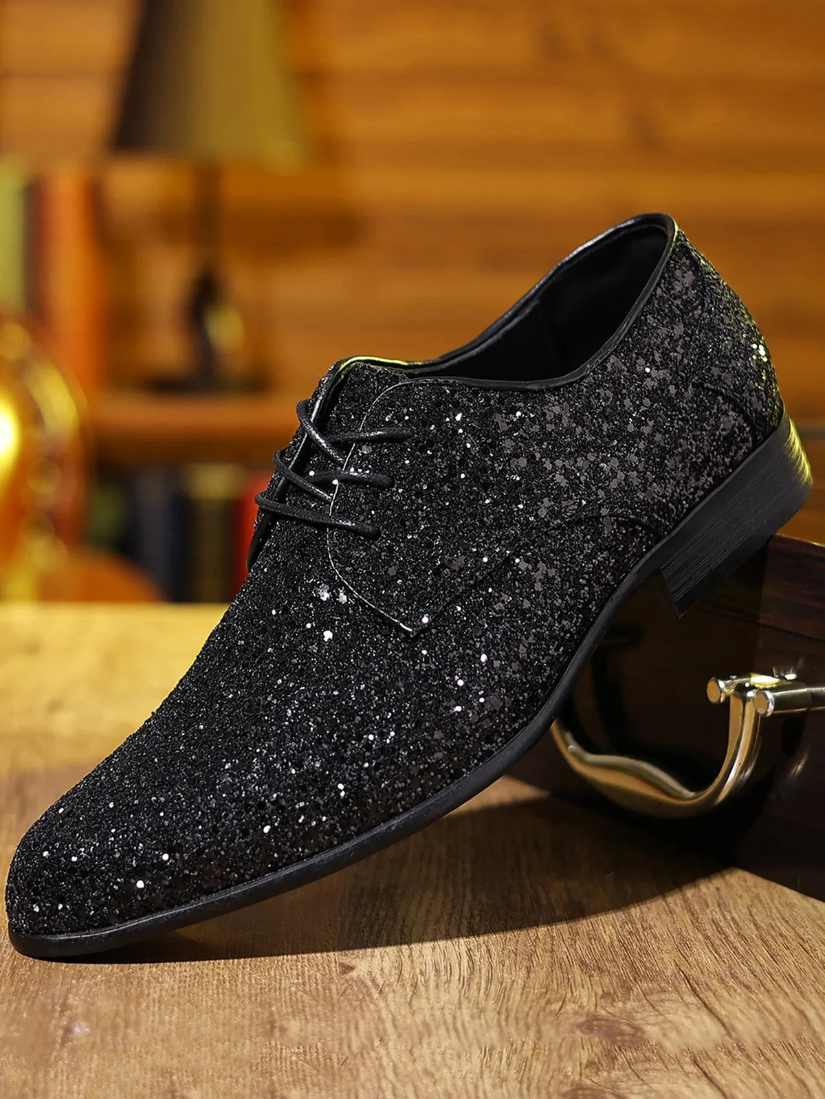 Men's Sequin Lace-Up Oxford Dress Shoes