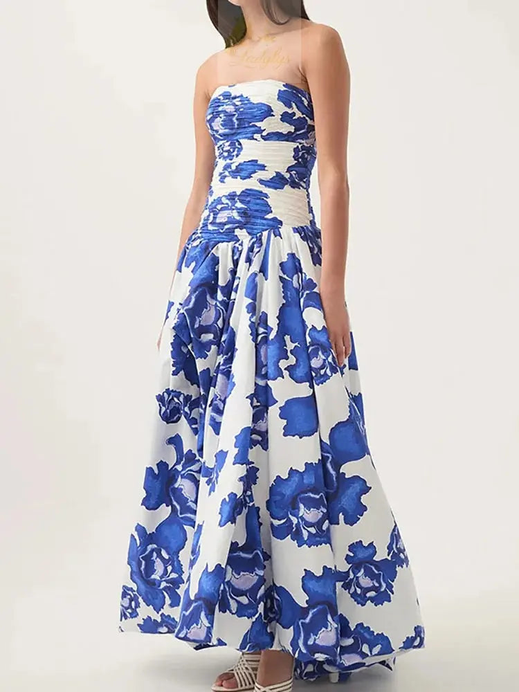 Strapless Fashion Simple Chic Party Maxi Dress LADYLYS