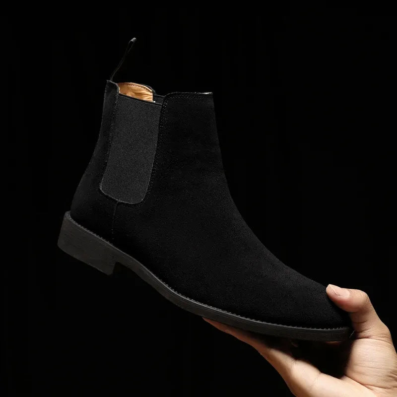 Men's Suede Chelsea Boots with Pointed Toe