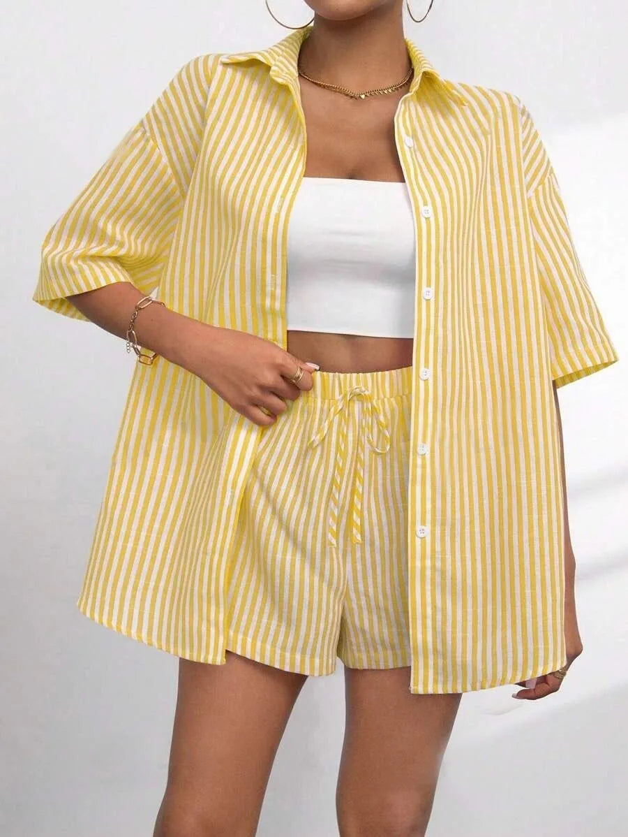 Set for spring and summer, featuring a collared button up cardigan LADYLYS