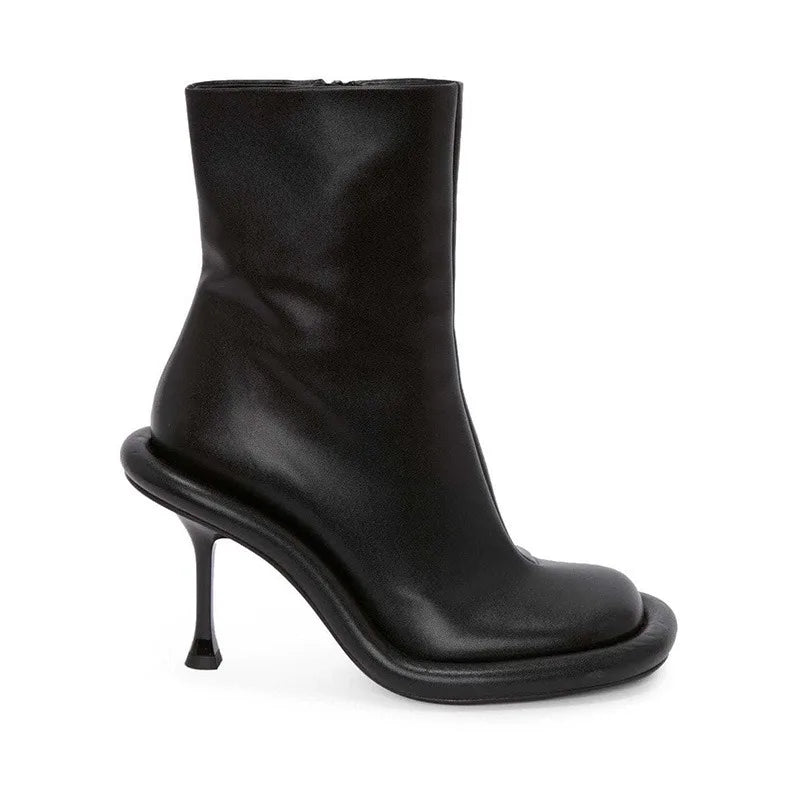 Blue Denim Short Boots High Heel Thick Sole Round 35-43 LADYLYS