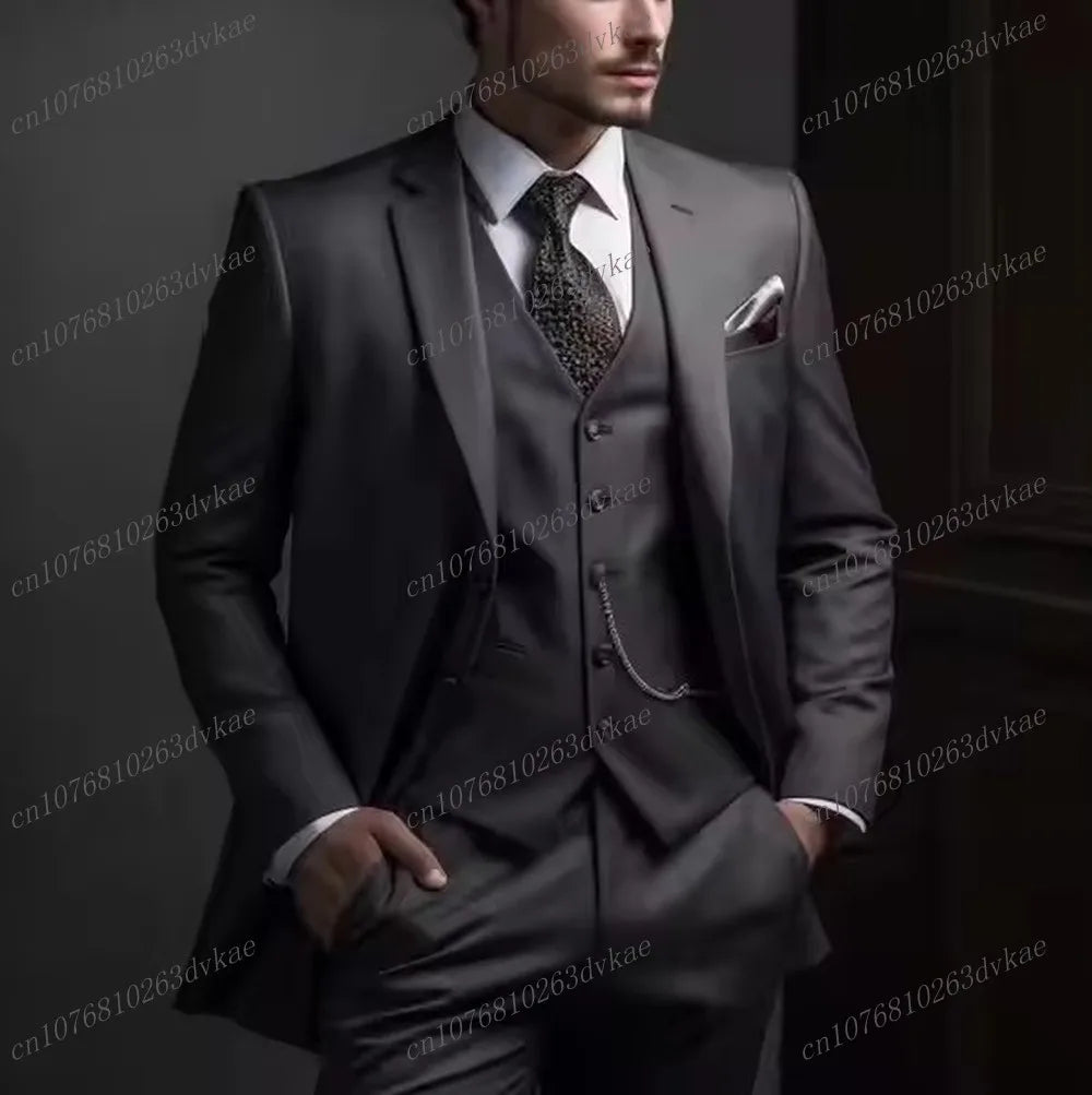 Business Male Tuxedos 3 Piece Set Jacket Vest Pants LADYLYS