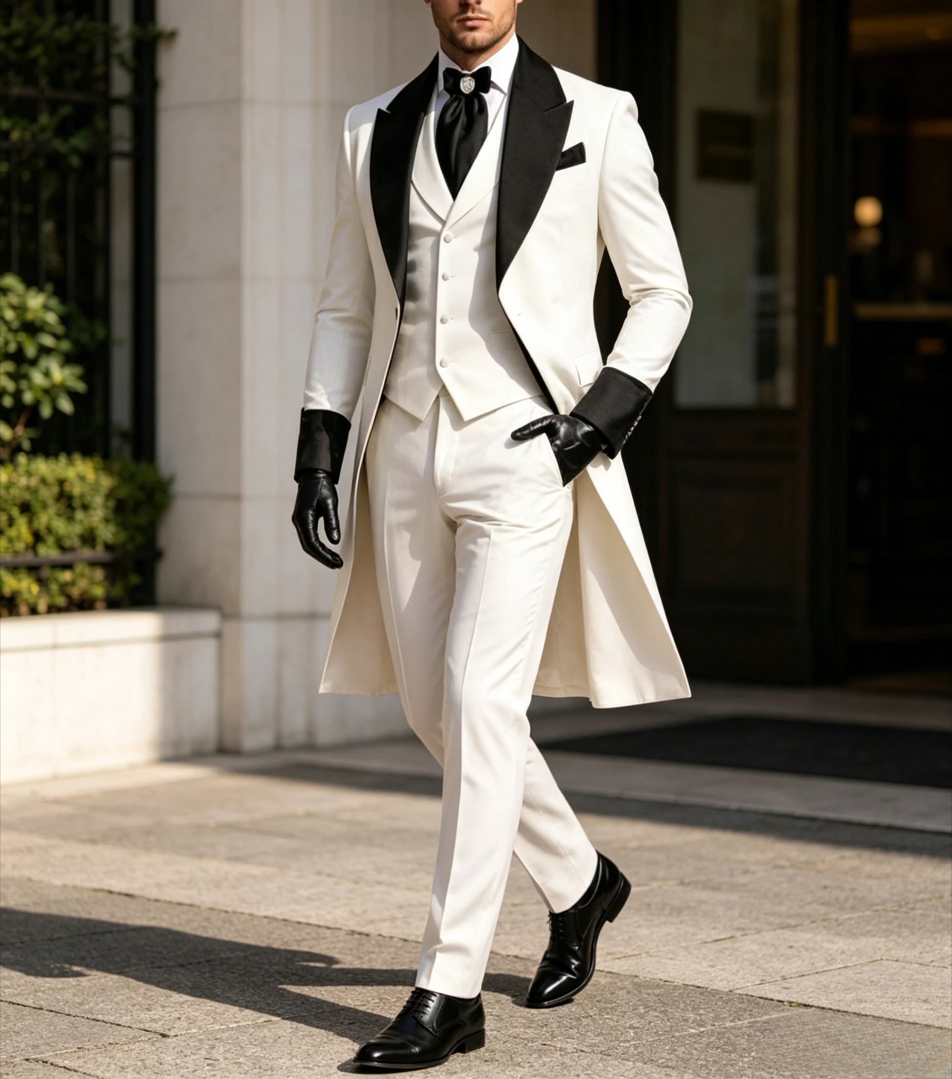 Men's 3-Piece Formal Tuxedo Suit – Long Blazer, Vest & Trousers | Wedding, Groom & Business
