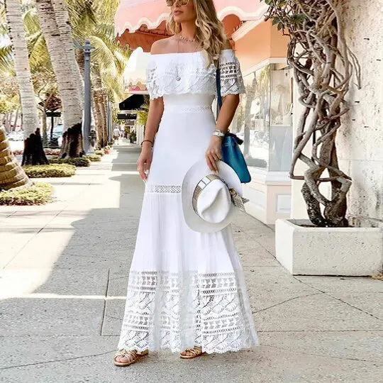 Fashionable Lace Dress Amazon Style Independent Necklace Dress LADYLYS
