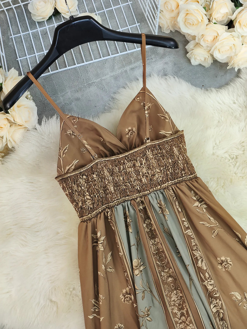 Sexy Spaghetti Strap Long  Summer Fashion Floral Print Maxi Dresses Elegant LADYLYS