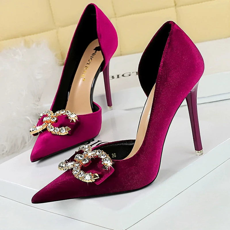 Luxury high heels Women 7 cm 10.5 cm stilettos Metal Rhinestone LADYLYS