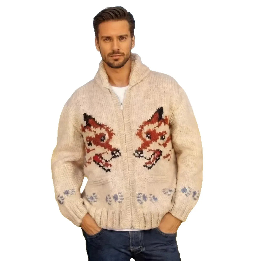 Men's Plaid Zip-Up Sweater Jacket