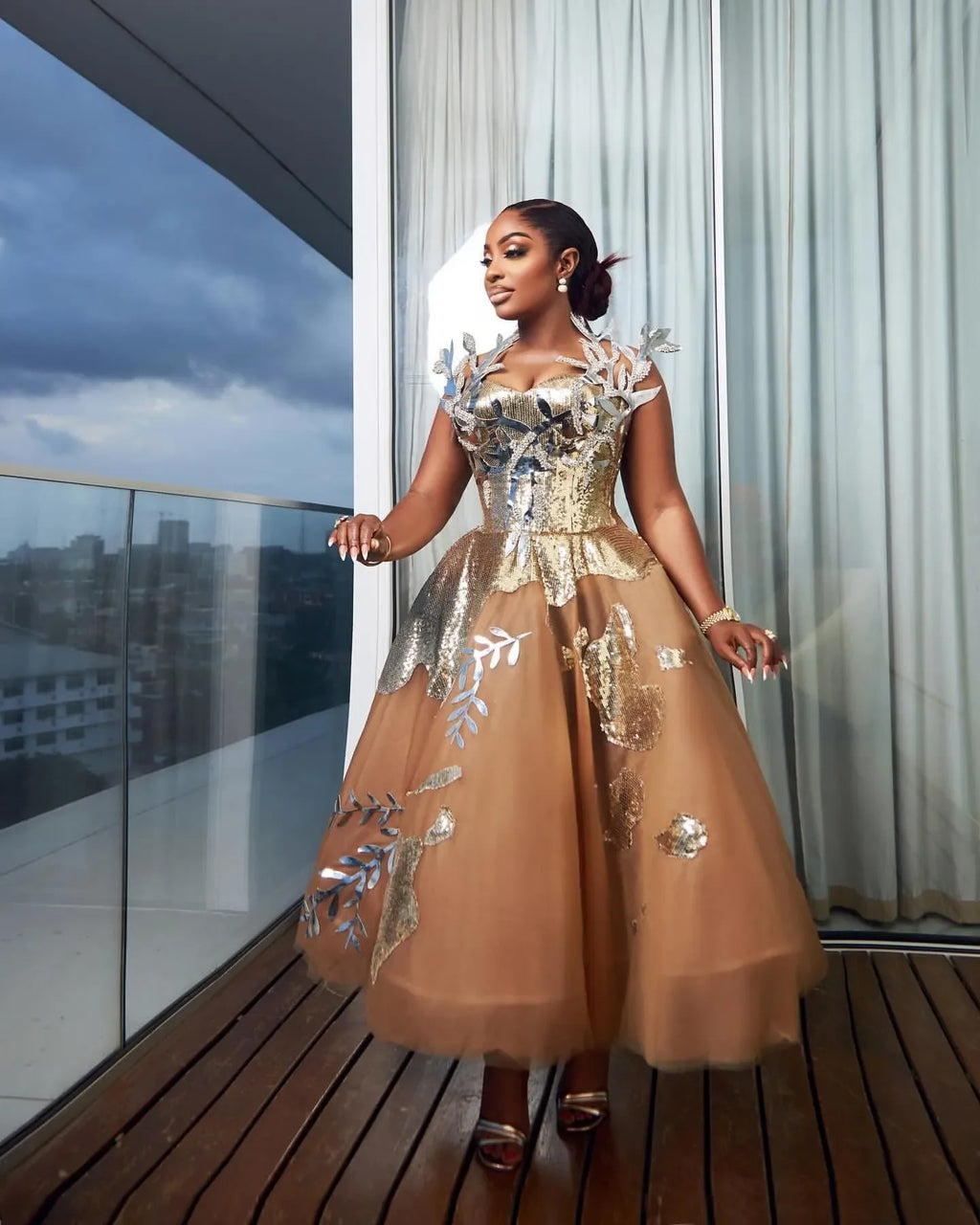 Strapless Appliqué Ball Gown for Special Occasions