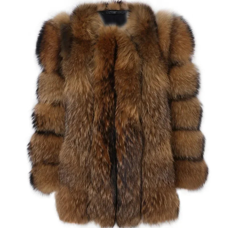 Women's Short Faux Fur Jacket with Puff Sleeves