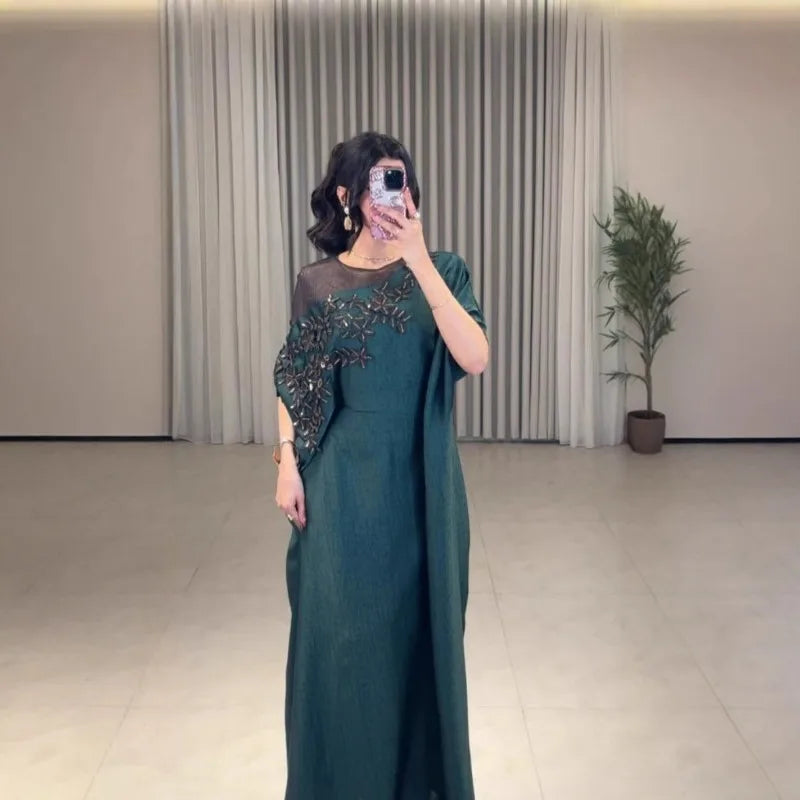 Abaya for Women Floral Lace Ethnic Moroccan Dress Muslim Dubai Attire Islamic Clothes LADYLYS
