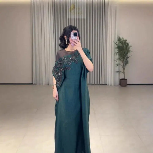Abaya for Women Floral Lace Ethnic Moroccan Dress Muslim Dubai Attire Islamic Clothes LADYLYS