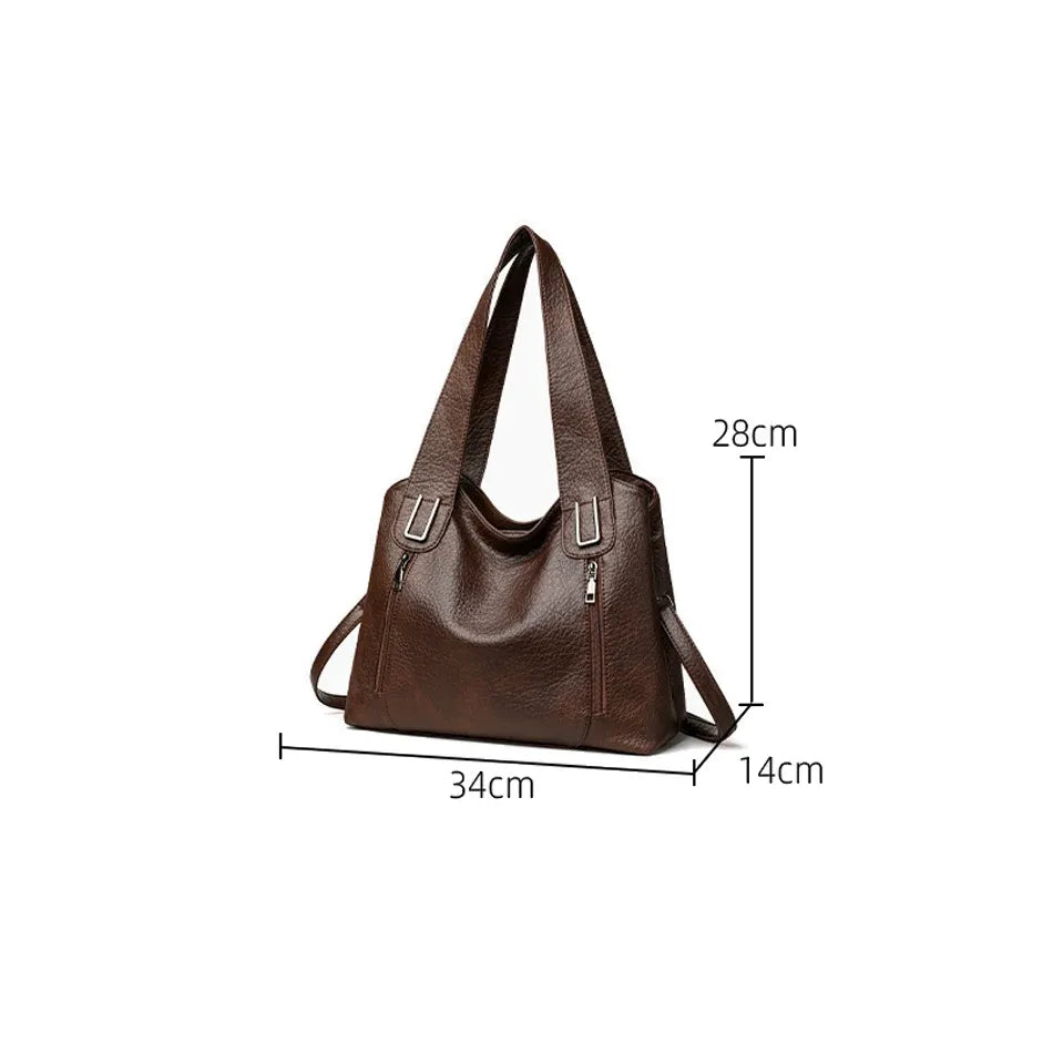 Women's Soft PU Tote Bag with Shoulder Strap
