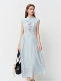 Style Embroidery Slim-Fit Long Dress for Women LADYLYS