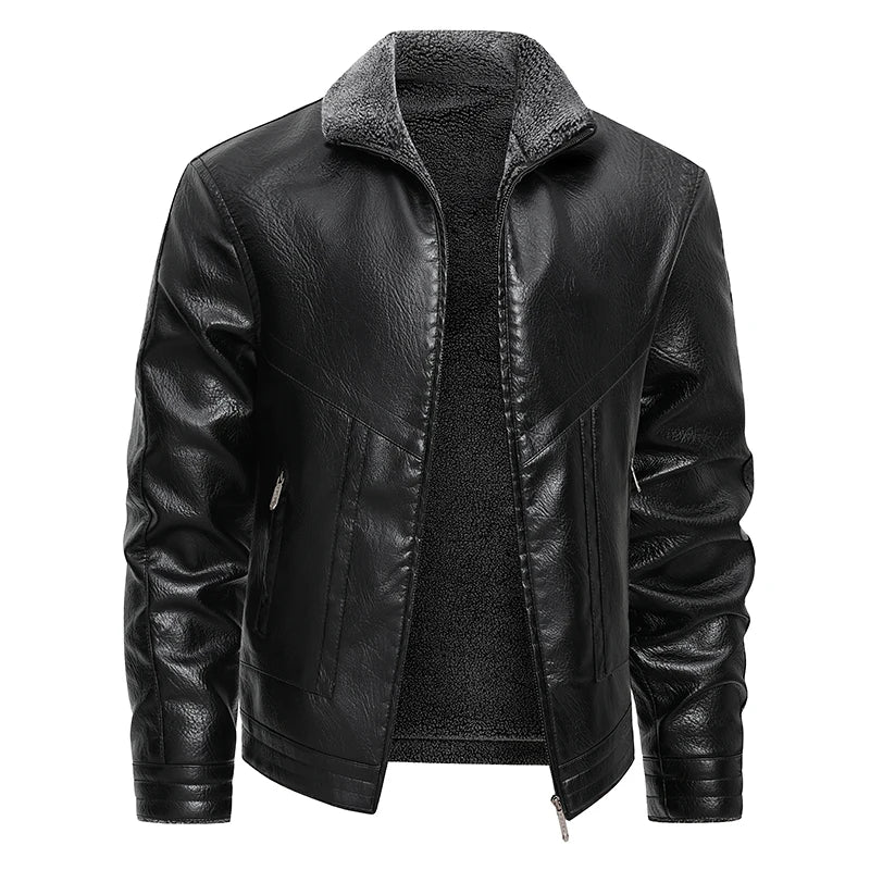 Men's Faux Leather Biker Jacket