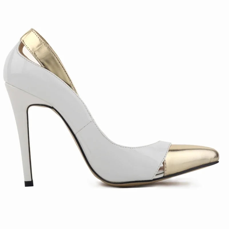 Women's Stiletto Pumps – 11cm Patent Leather, Mix Color, Pointed Toe