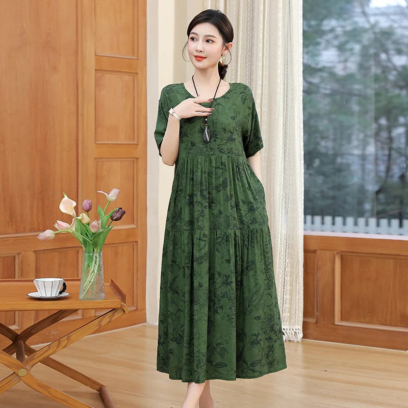 Summer Dresses Cotton Vintage Casual Print LADYLYS