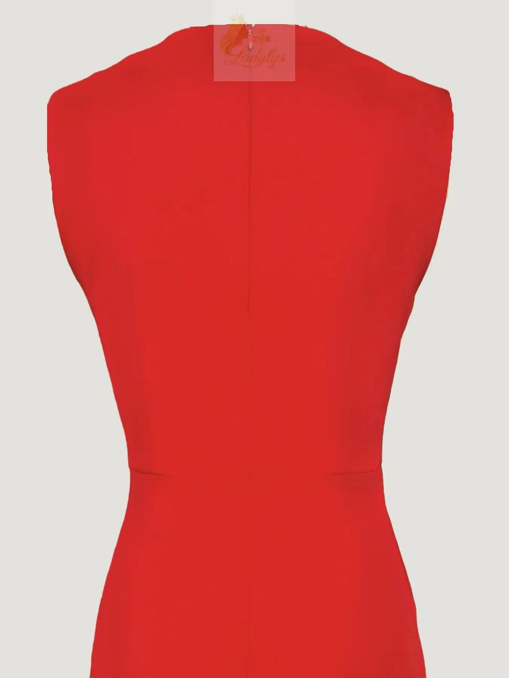 Elegant Slim Fit Knee-Length Sleeveless Dress with Metal Buckle LADYLYS