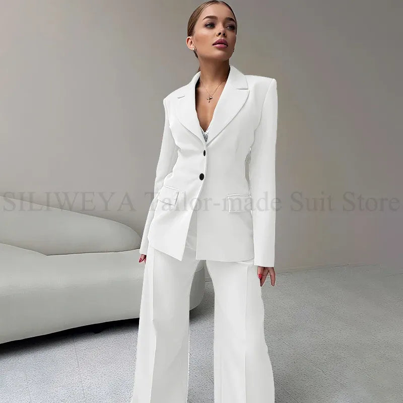 Women's Slim-Fit Single-Breasted Blazer & Trousers Set