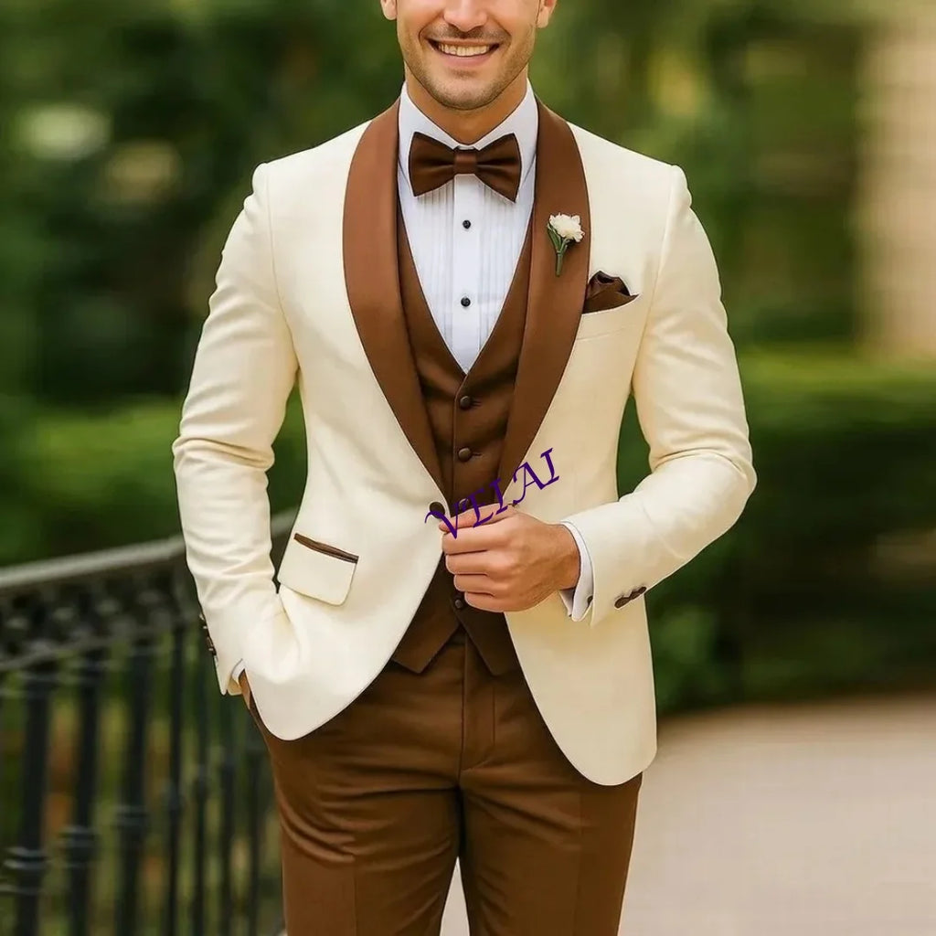 Formal Men Suit Groom, Business Male Tuxedos 3 Piece Set LADYLYS