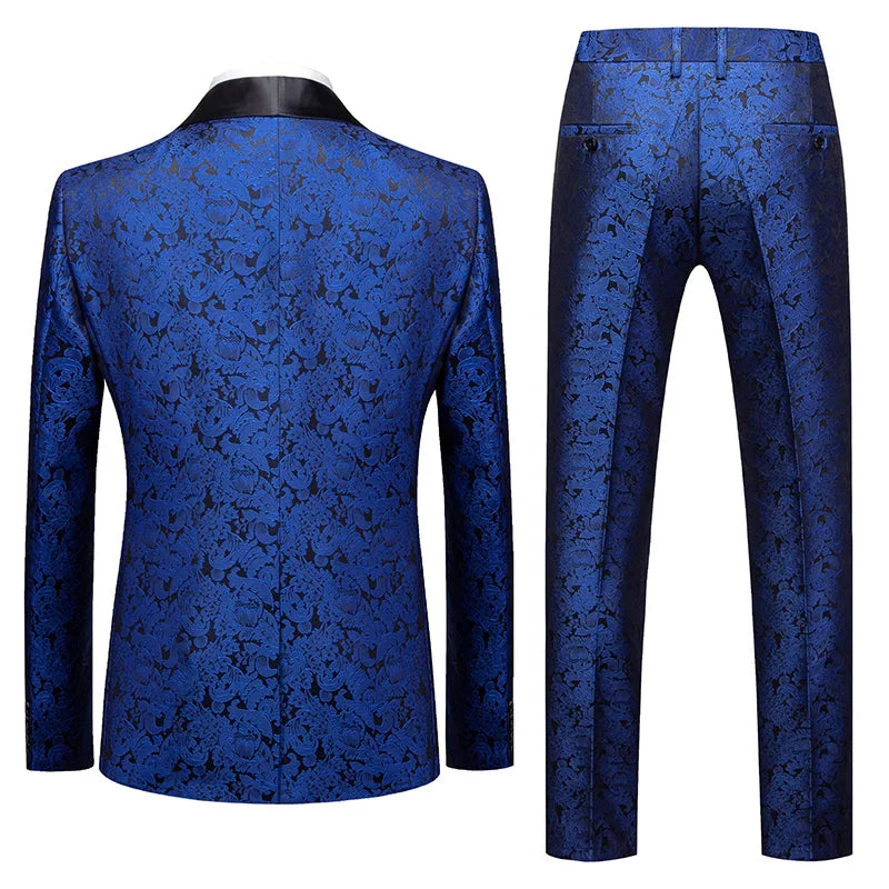 Men's Slim Fit 3-Piece Suit Set – Blazer, Vest & Trousers