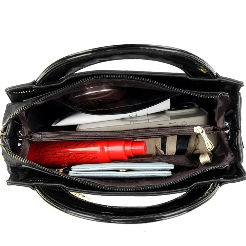 Women's Alligator-Effect PU Crossbody Bag