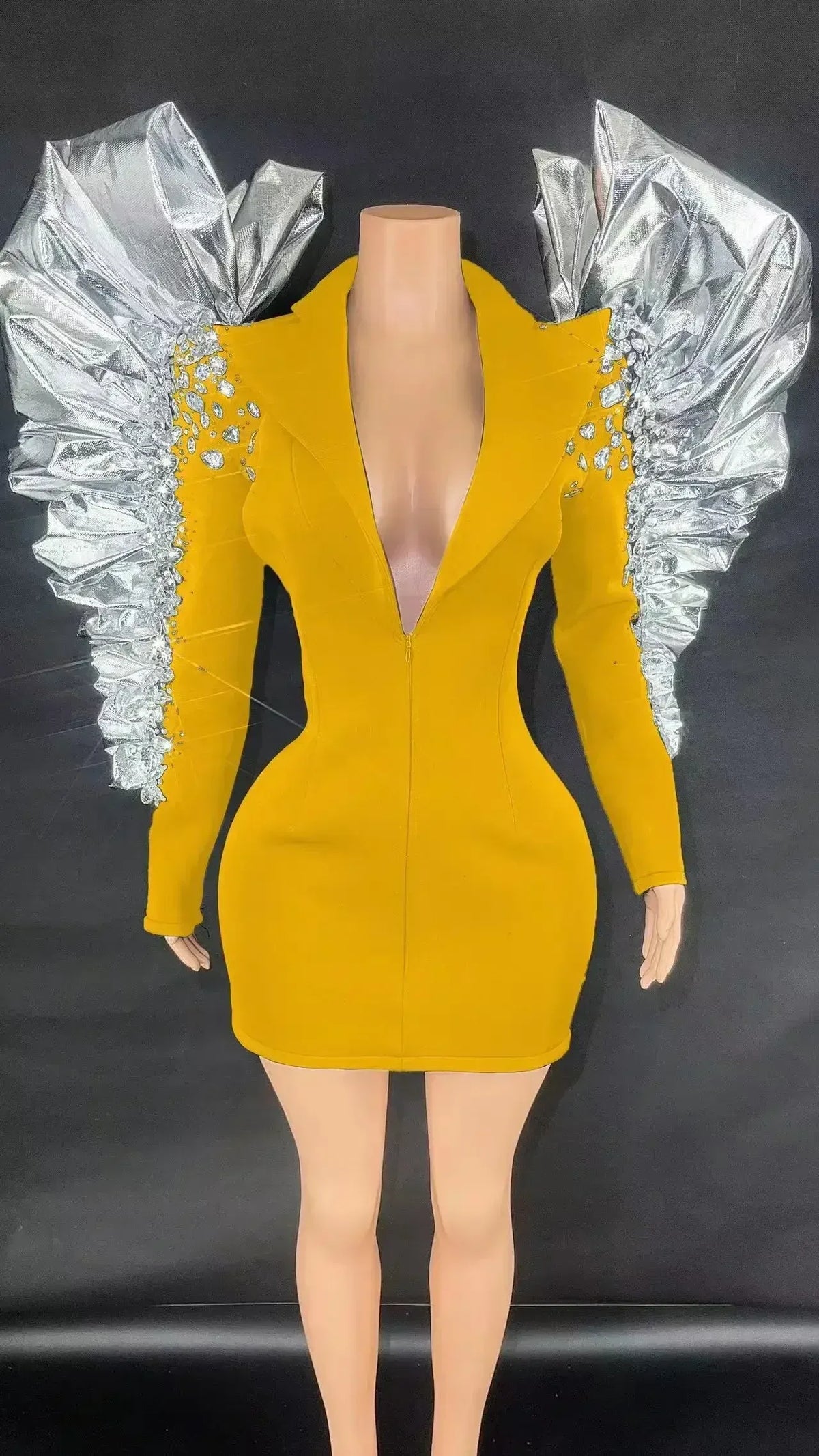 Women's Rhinestone Fringe Blazer-Style Mini Dress
