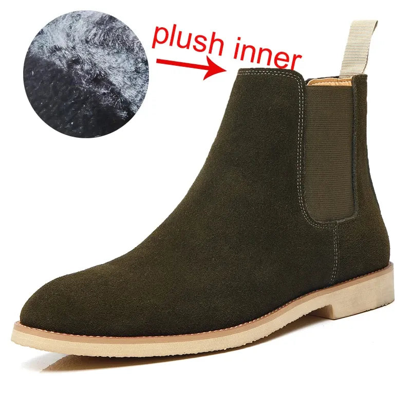 Men's Suede Chelsea Boots with Pointed Toe